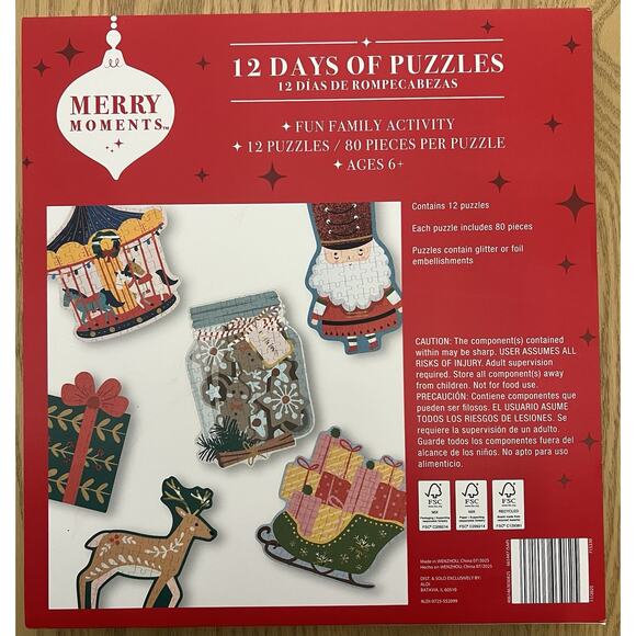 Aldi Exclusive 2025 Holiday AOS 12 Days of Puzzles Christmas Advent Calendar - Picture 2 of 2